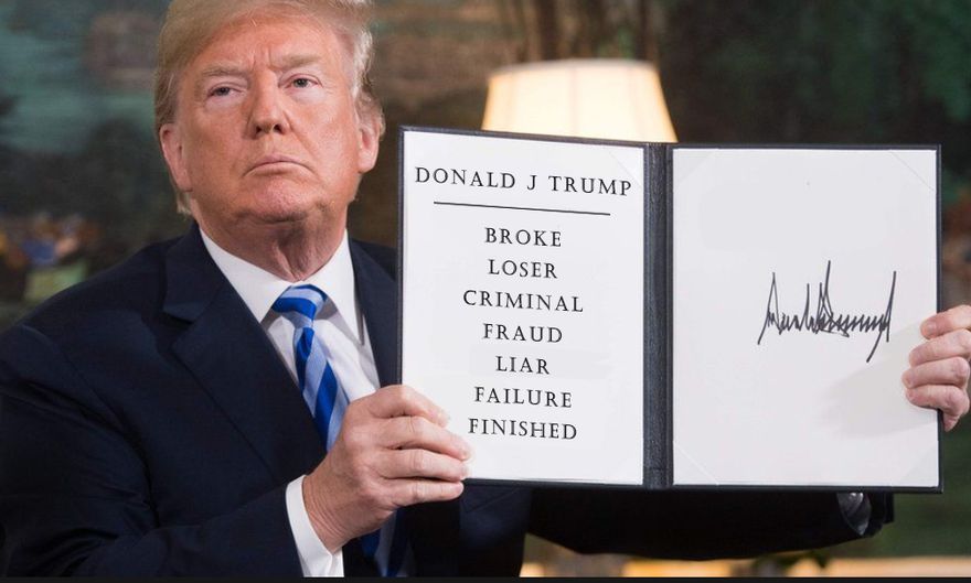 The Faces of Trump: Broke, Loser, Criminal, Fraud, Liar, Failure, Finished